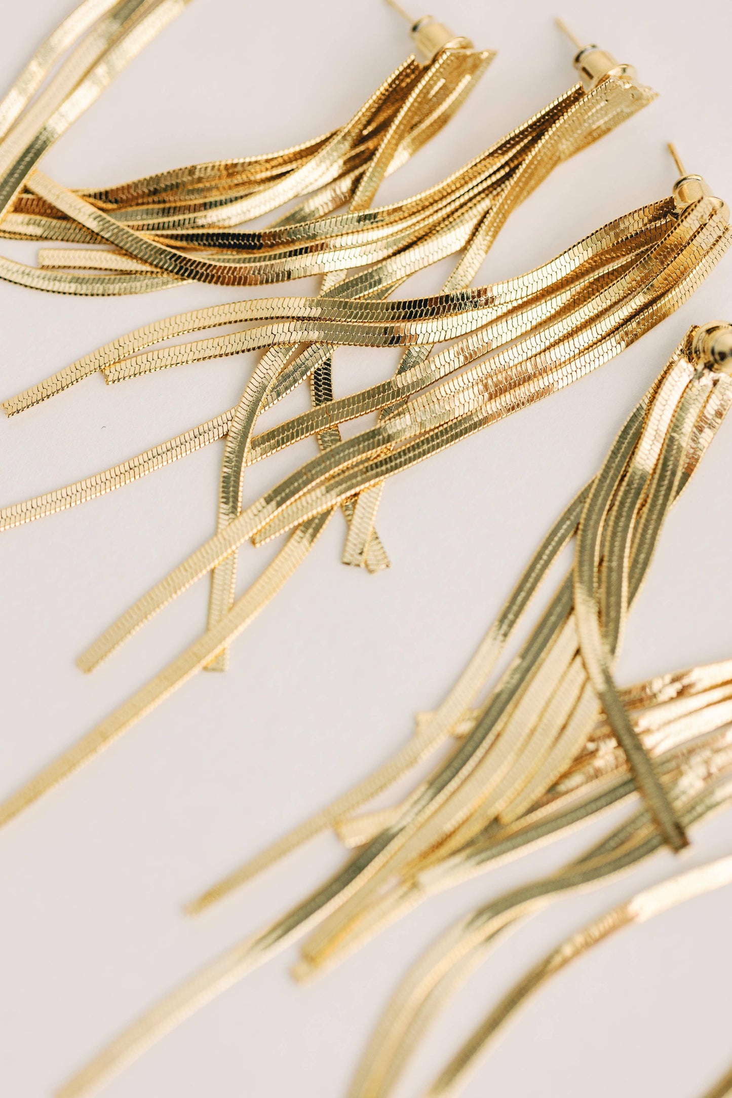 Skinny Gold Tassel Earrings