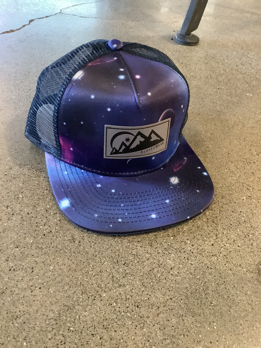 Alaskiwear Adult Trucker - Space & Black Mesh Trucker Hat