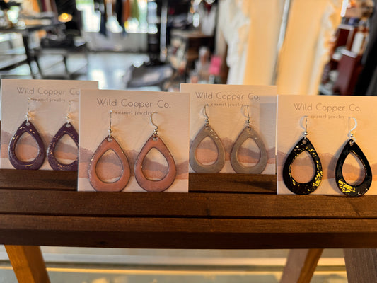 Tear Drop Enamel Earrings-Jewelry-Bottoms Up Boutique-Anchorage AK