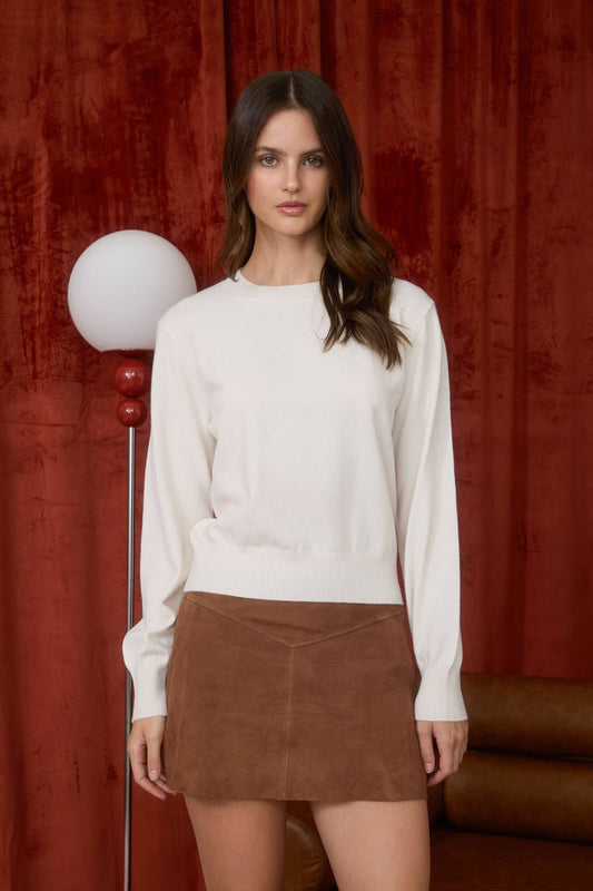 Cream Crew Knit Sweater