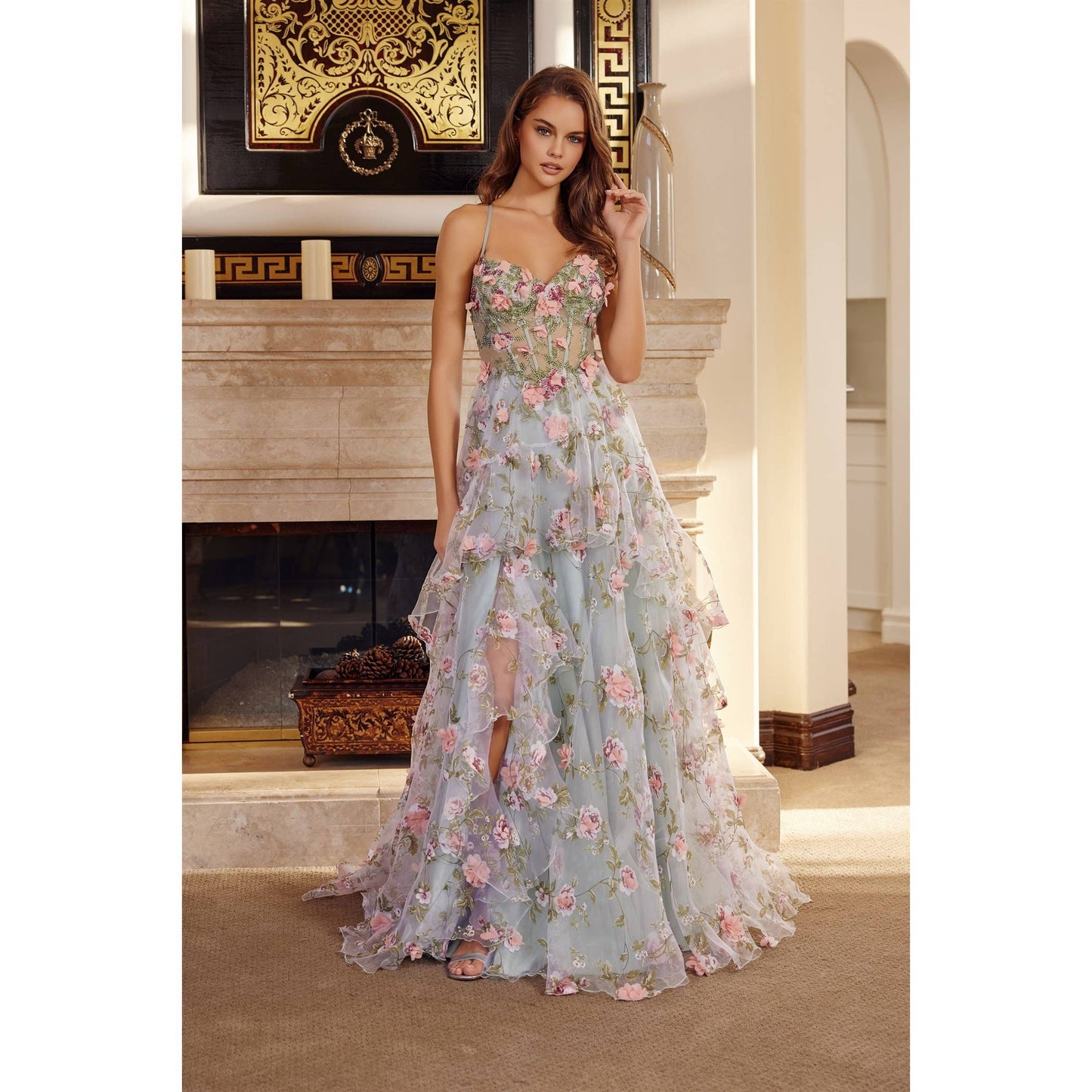 Floral Gown in Lilac