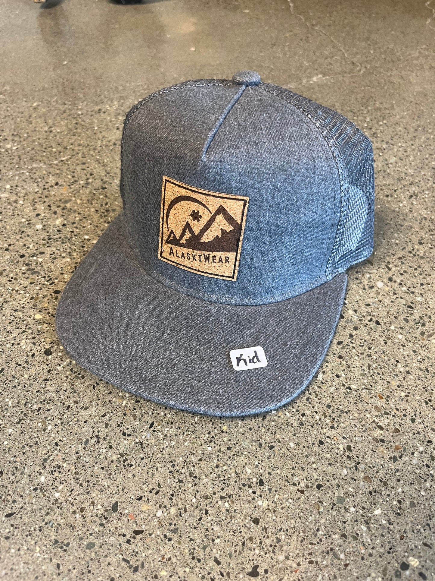 Alaskiwear Kids Trucker - Grey/Grey Mesh/Cork Label-Hat-Bottoms Up Boutique-Anchorage AK