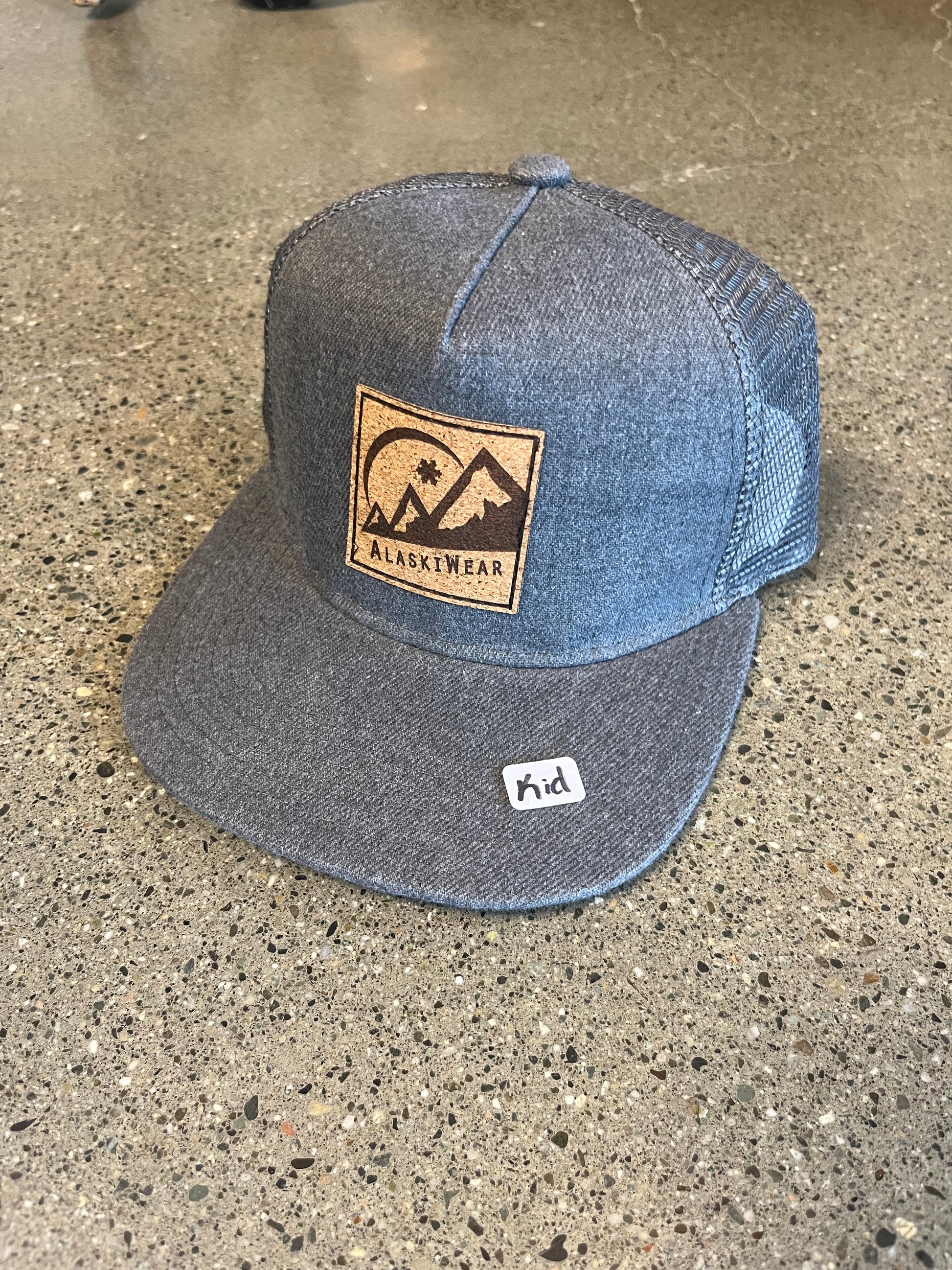 Alaskiwear Kids Trucker - Grey/Grey Mesh/Cork Label-Hat-Bottoms Up Boutique-Anchorage AK