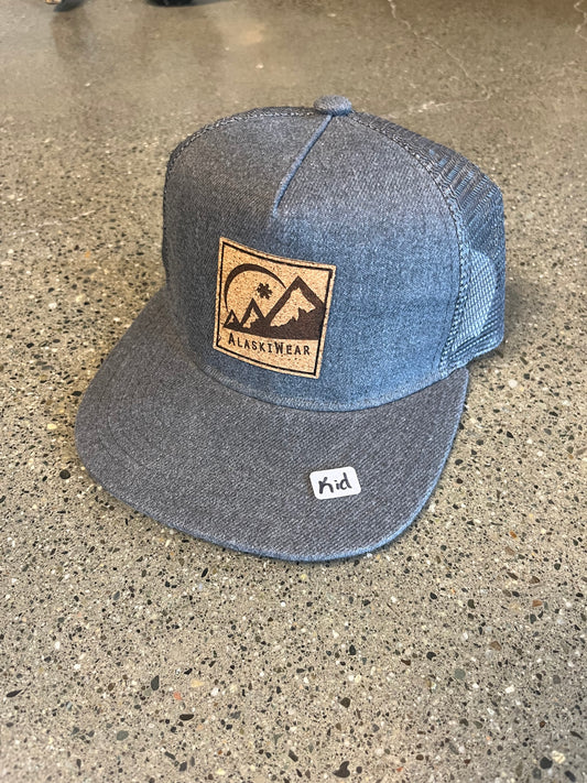 Alaskiwear Kids Trucker - Grey/Grey Mesh/Cork Label-Hat-Bottoms Up Boutique-Anchorage AK