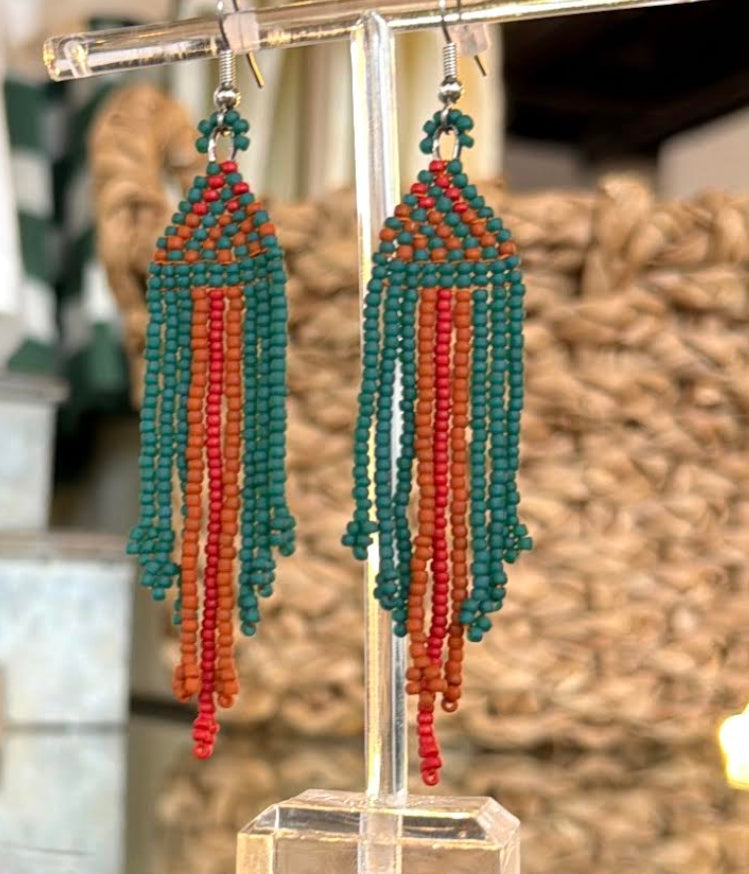 Earth Toned Fringe Earrings