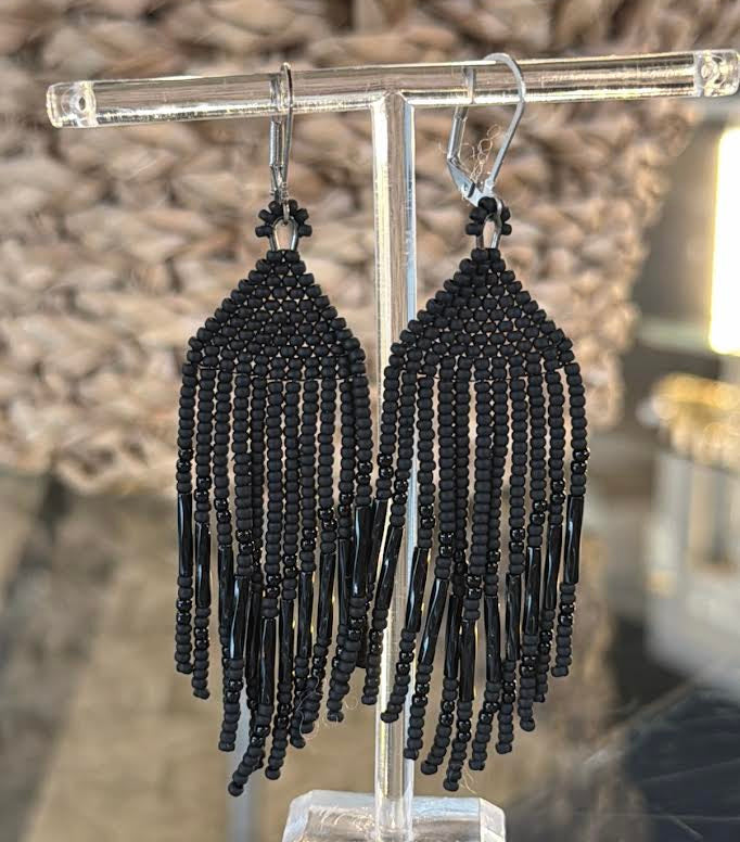 Classic Black Fringe Earrings