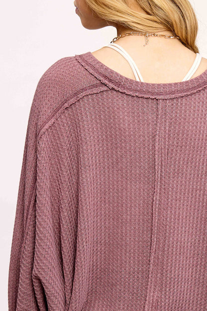 Berry Brushed Waffle Top