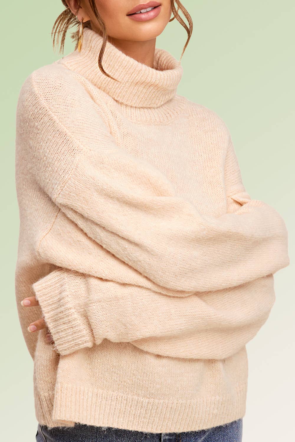 Coconut Turtleneck Sweater