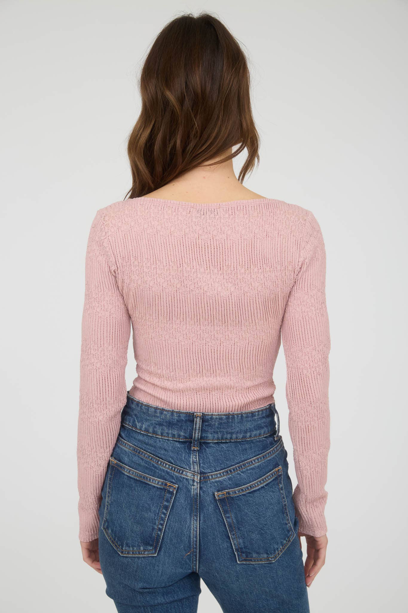 Boat Neck Crochet Knit Top