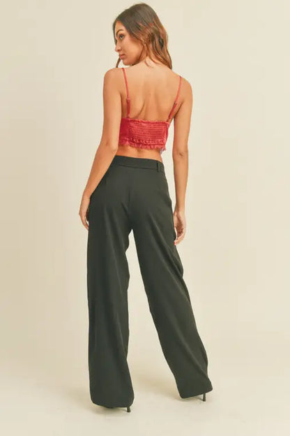 Satin Lace Crop Top-Shirts & Tops-Bottoms Up Boutique-Anchorage AK