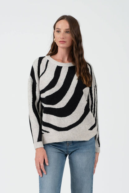 Zebra Pullover Sweater
