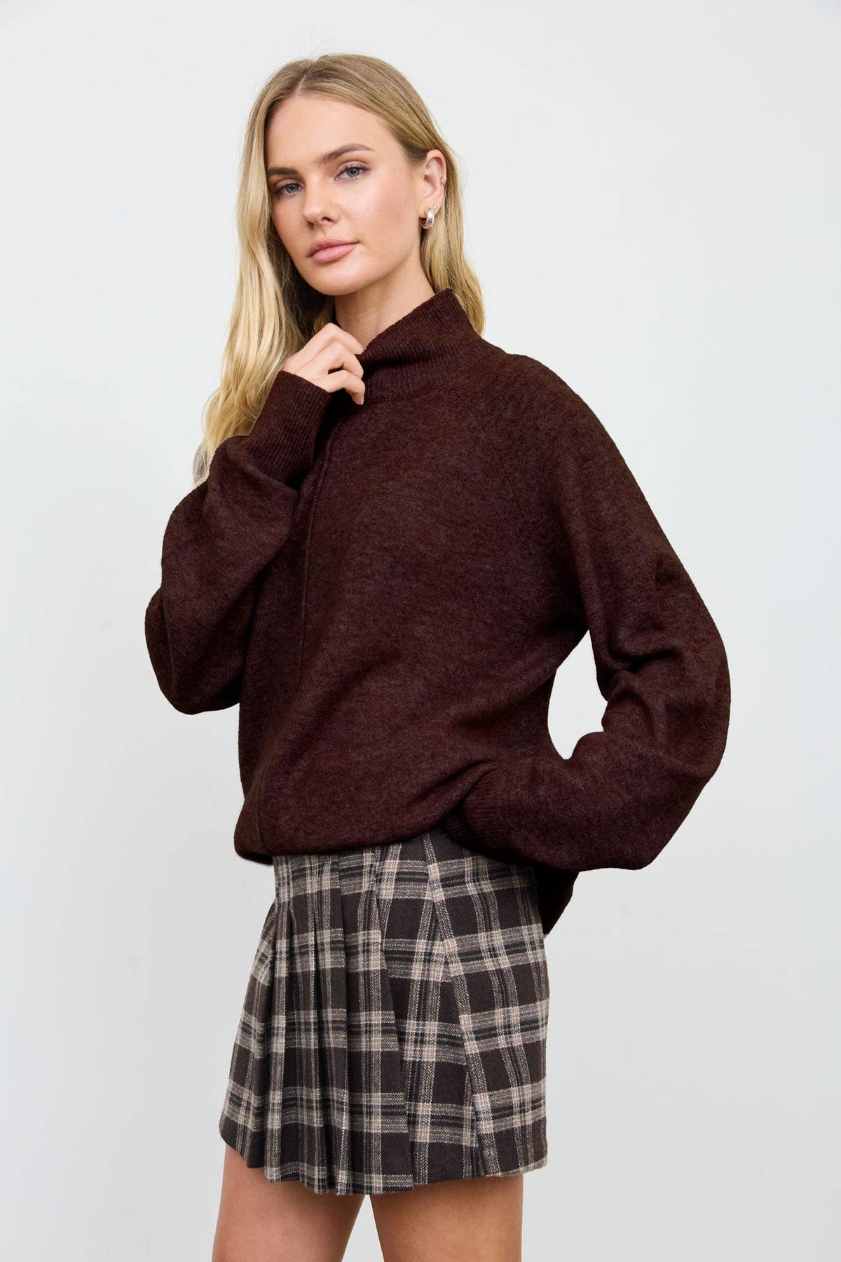 Mock Neck Relaxed Sweater-Sweaters-The Workshop Studio-Bottoms Up Boutique