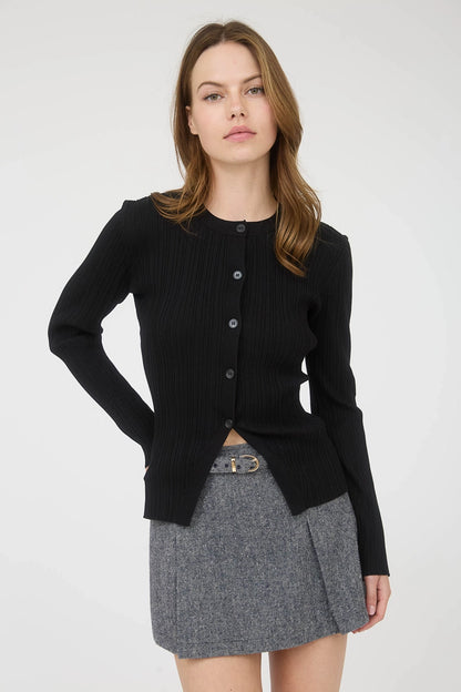 Stripe Split Hem Cardigan
