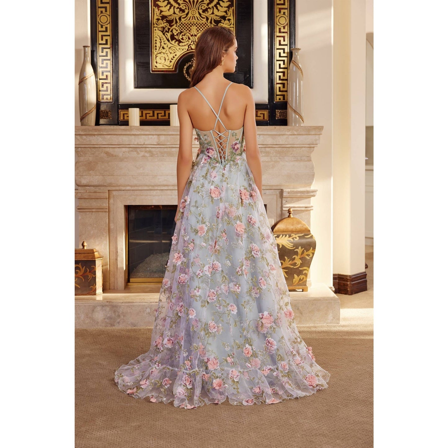 Floral Gown in Lilac