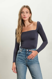 Reversible Square Neck Navy Top