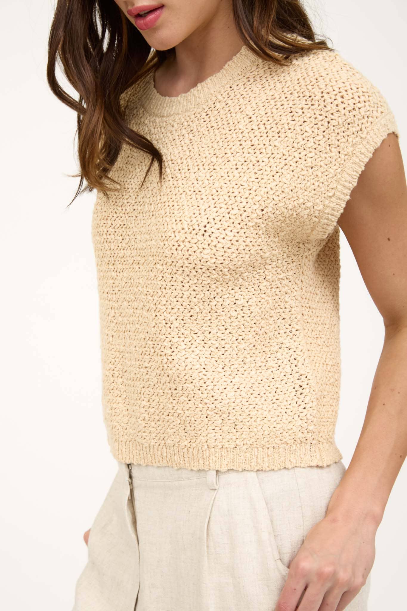 Knit Crew Short Sleeve Pullover