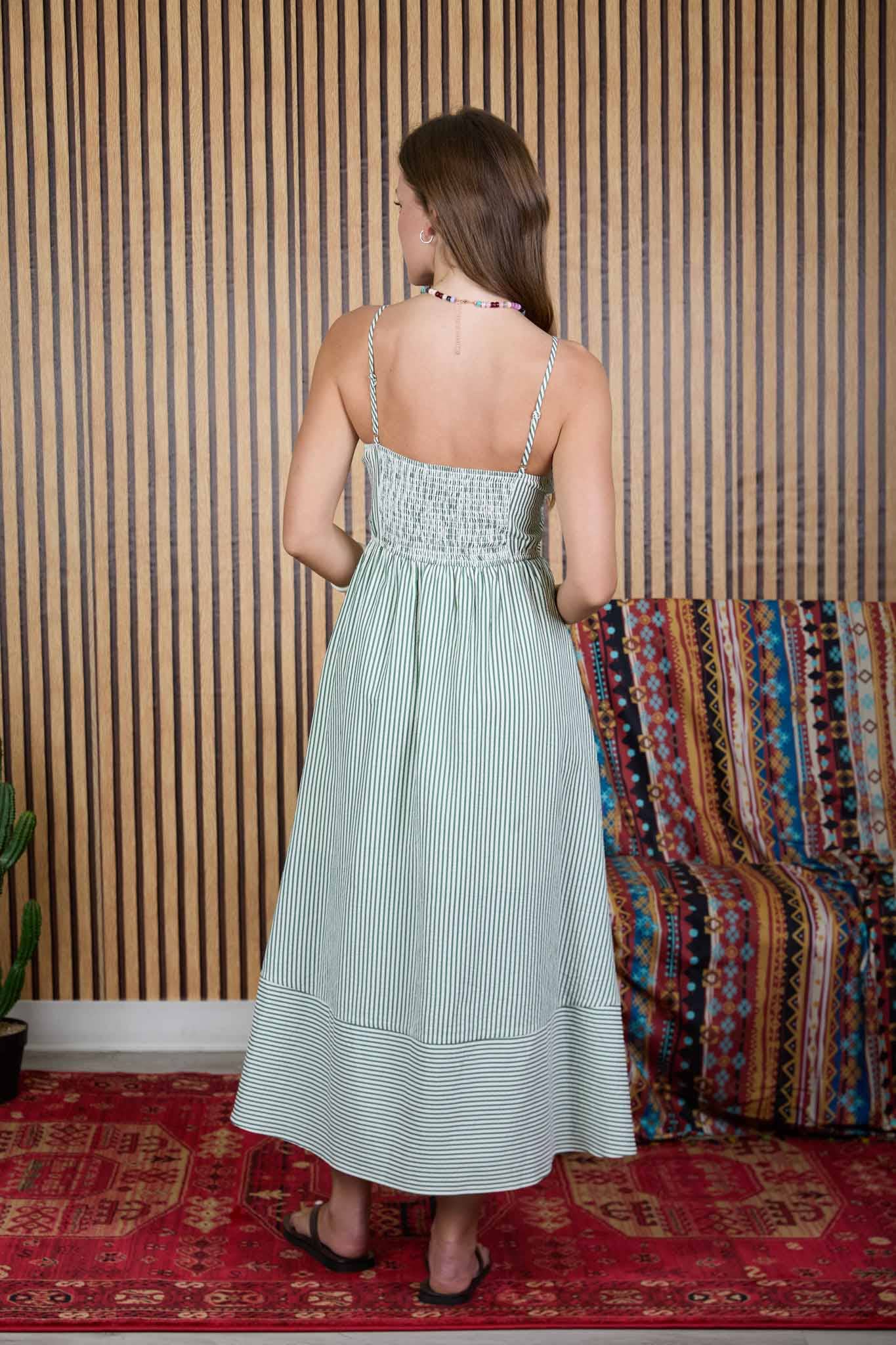 Basque Waist Midi Dress