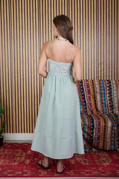 Basque Waist Midi Dress