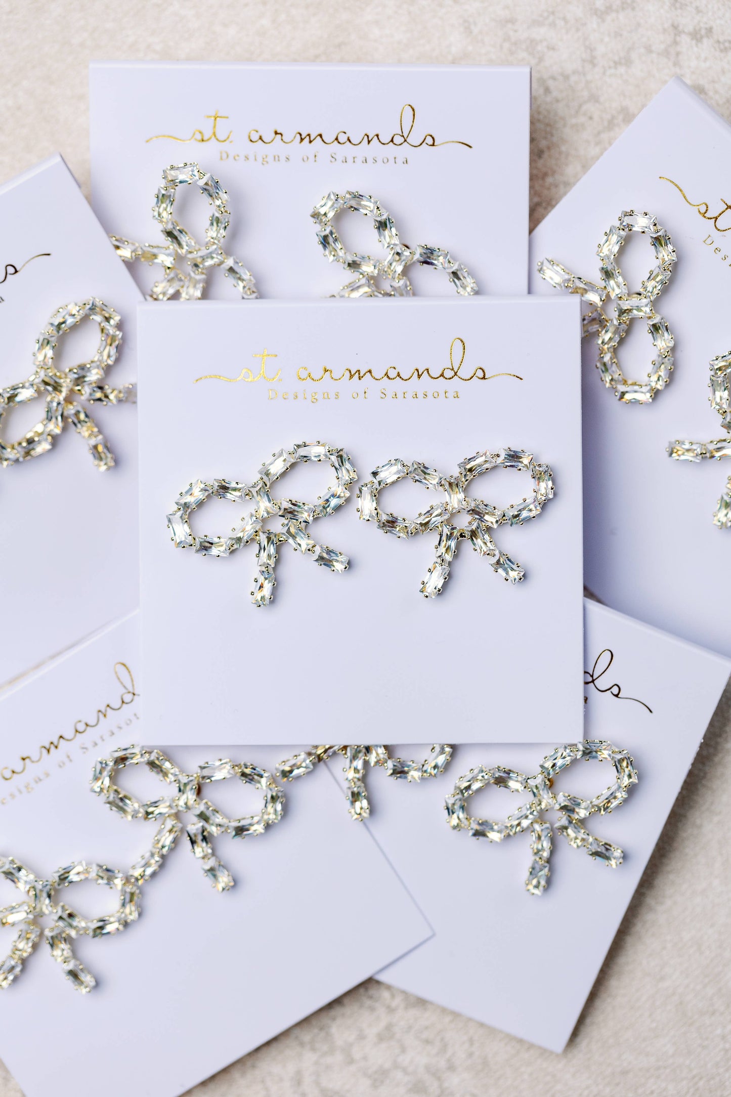 Sparkling Diamond Mini Bow Earrings