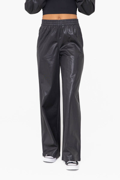 Glossy Wide Leg Flare Pants