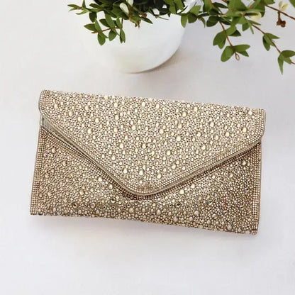 Bling Studded Envelop Evening Clutch/Crossbody Bag-Purses-Bottoms Up Boutique-Bottoms Up Boutique