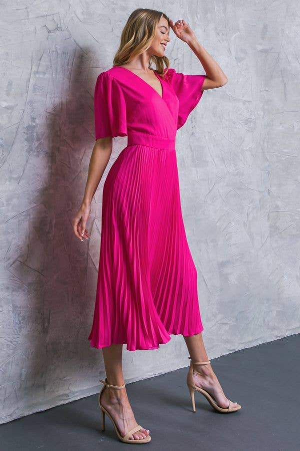 Too Chic Woven Midi Dress-Dresses-Bottoms Up Boutique-Anchorage AK
