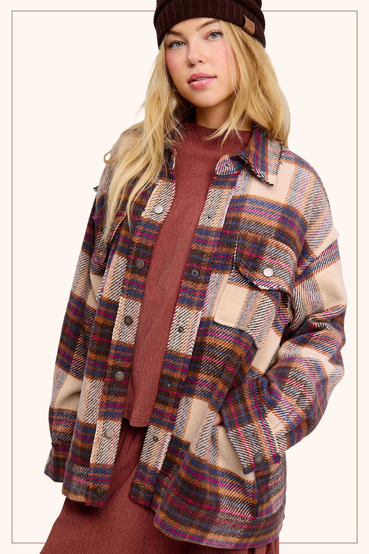 Plaid Button Down Shacket