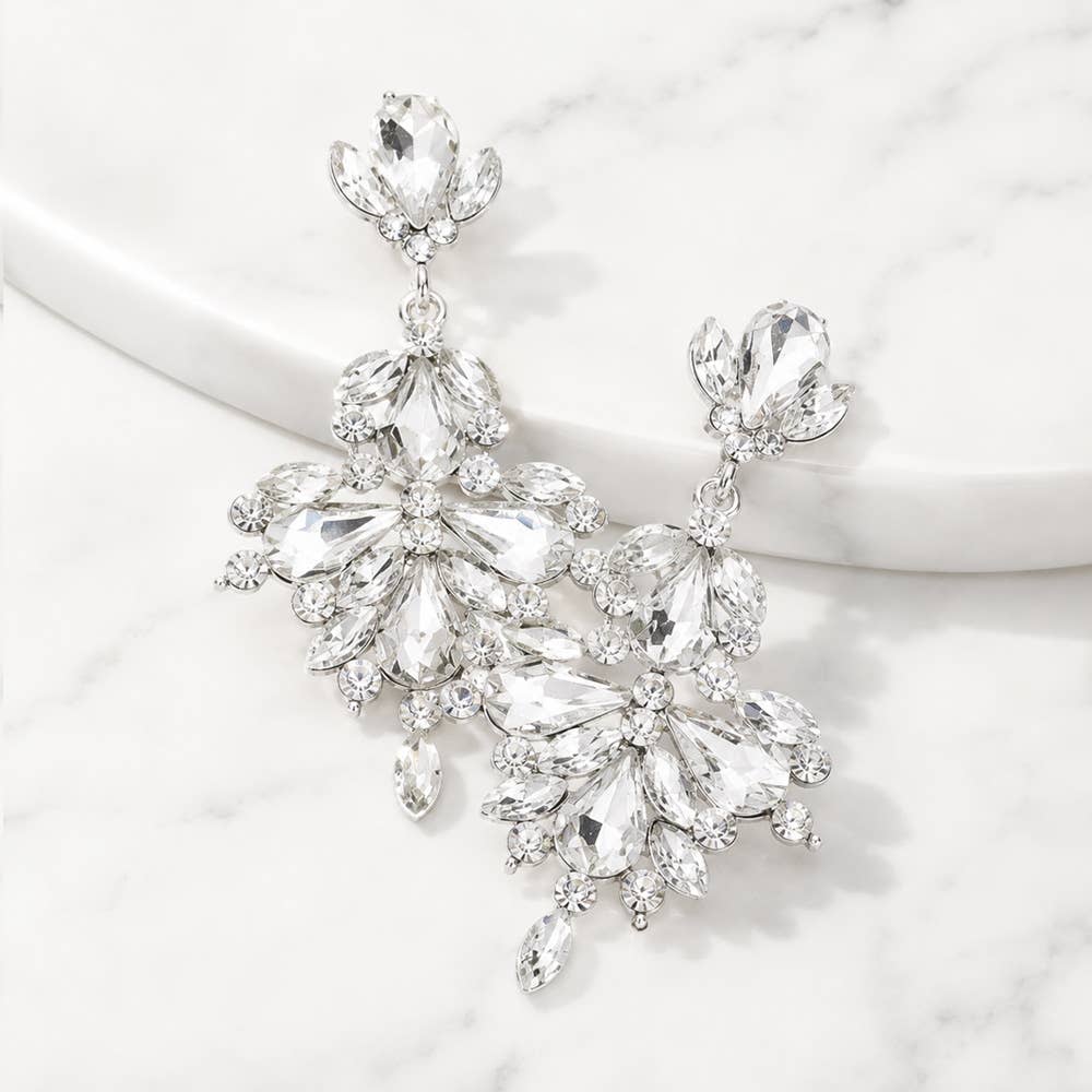 Glass Crystal Statement Earrings