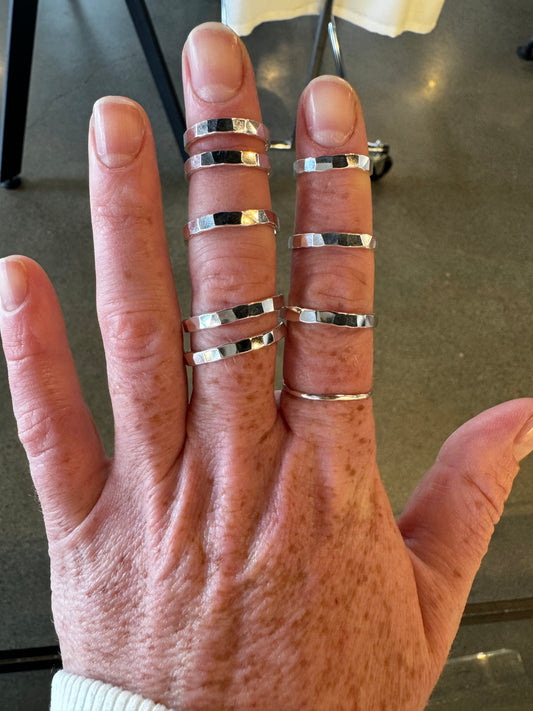 Sterling Silver Wide Stack Rings-Jewelry-Bottoms Up Boutique-Anchorage AK