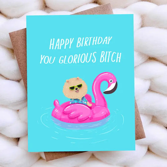 Happy Birthday Glorious Bitch Greeting Card-Bottoms Up Boutique-Anchorage AK