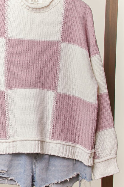 Color Block Mauve Sweater