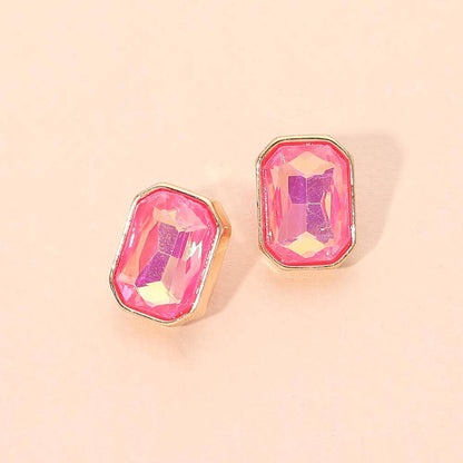 Geometric Stone Stud Earrings