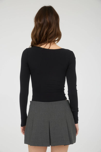 Scoop Neck Bow Detail Top