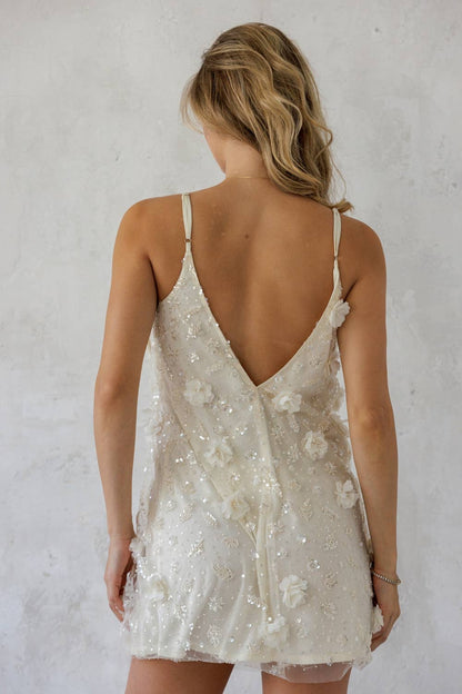 Floral Sequin Slip Dress