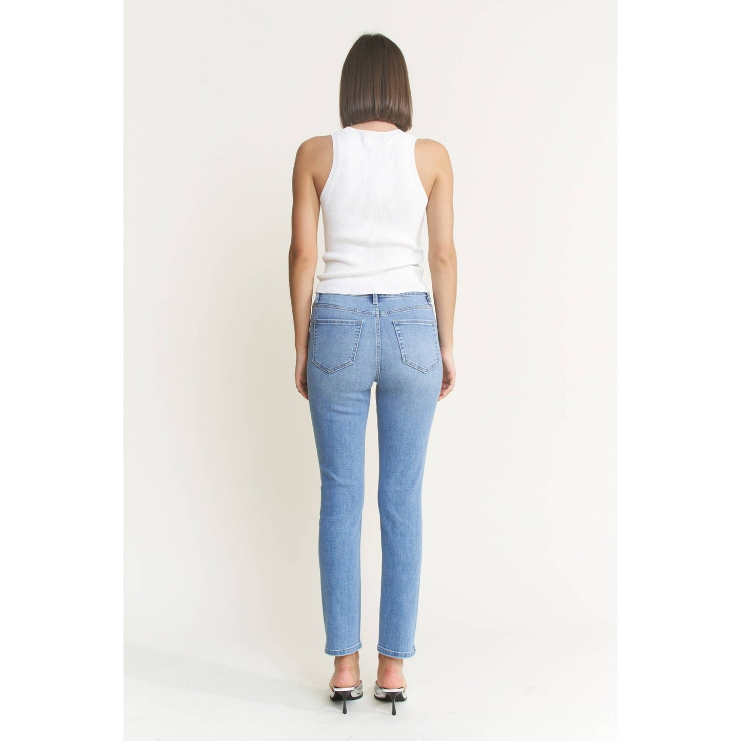 Glacial High Rise Button Denim