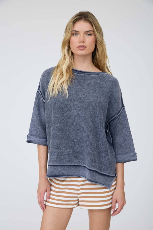 Inverted Seam Sweatshirt-Sweatshirt, Hoodies & Windbreakers-Blu Pepper-Bottoms Up Boutique