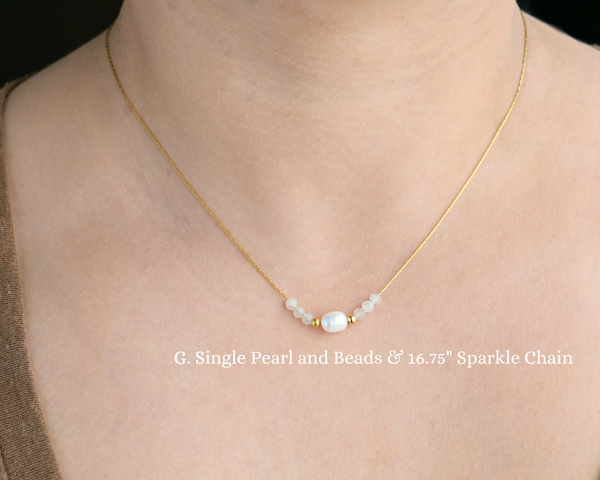 Gold Dainty Pearl Necklaces