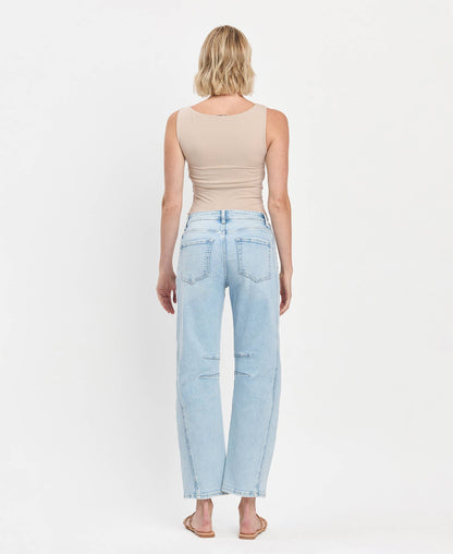High Rise Barrel Leg Jeans