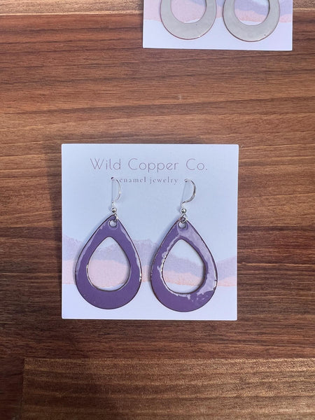 Tear Drop Enamel Earrings