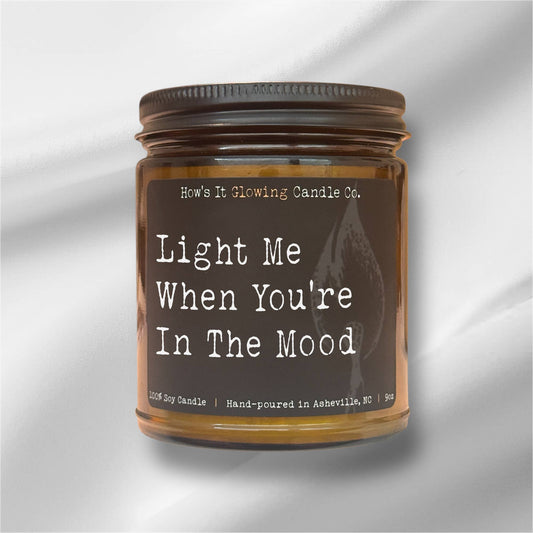 How's It Glowing Candle Co. - Light Me When You're In The Mood - 100% Soy Candle 9oz Jar: Beach Wood-Bottoms Up Boutique-Anchorage AK
