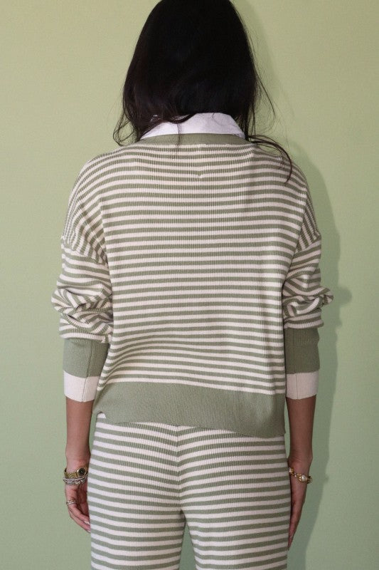 Striped Sweater with Collar