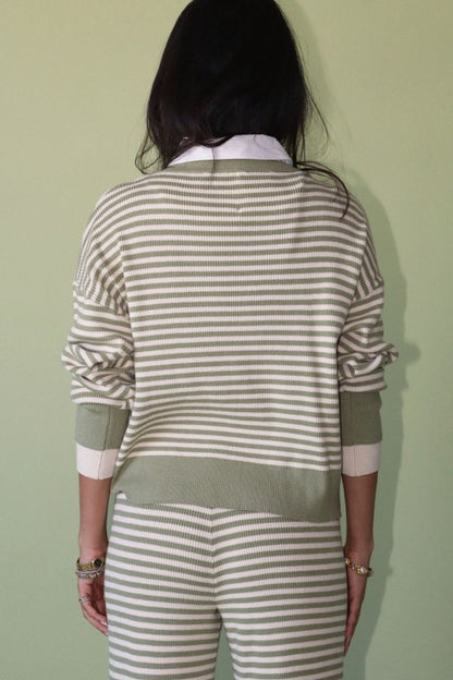 Striped Sweater with Collar