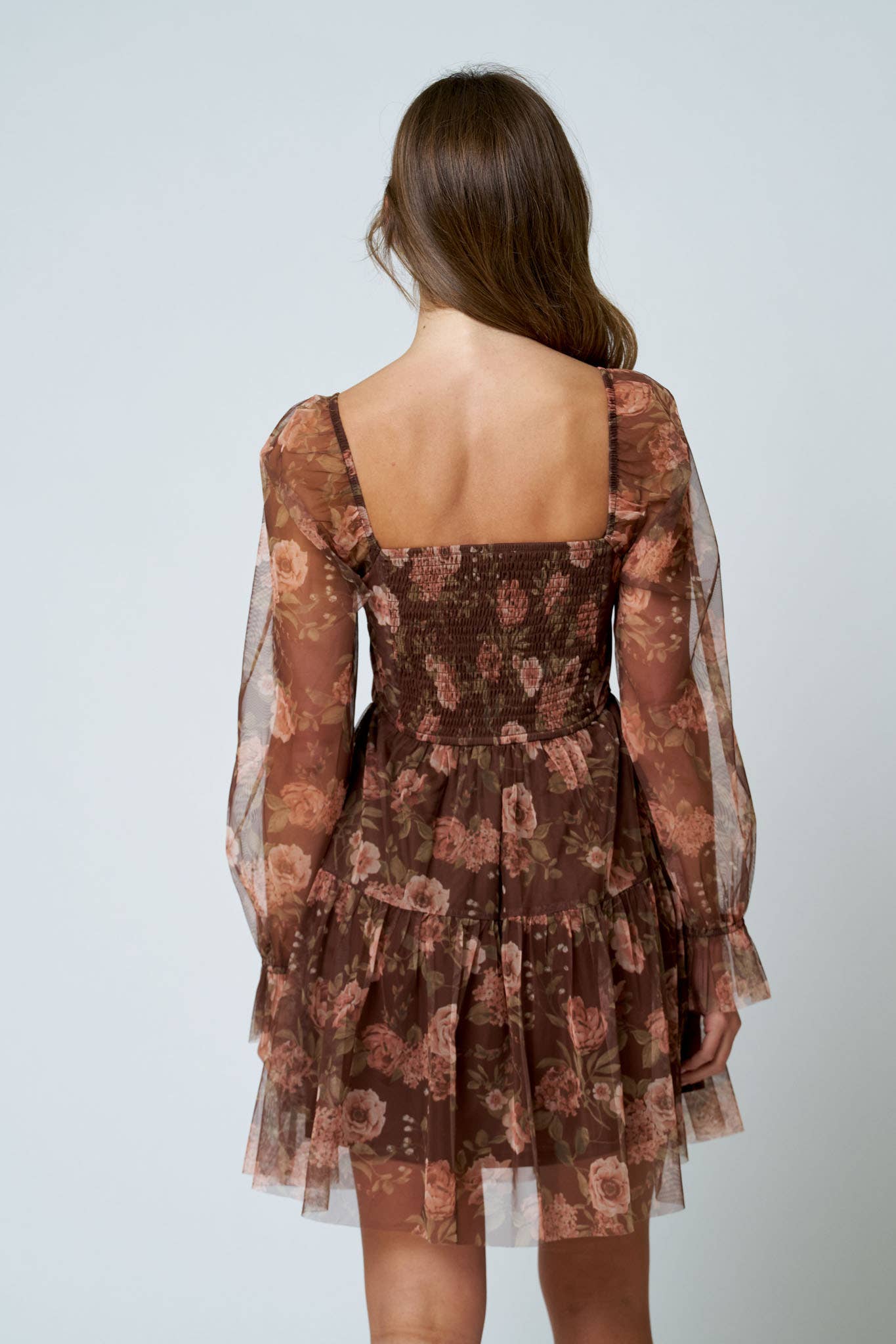 Floral Long Sleeve Mini Dress