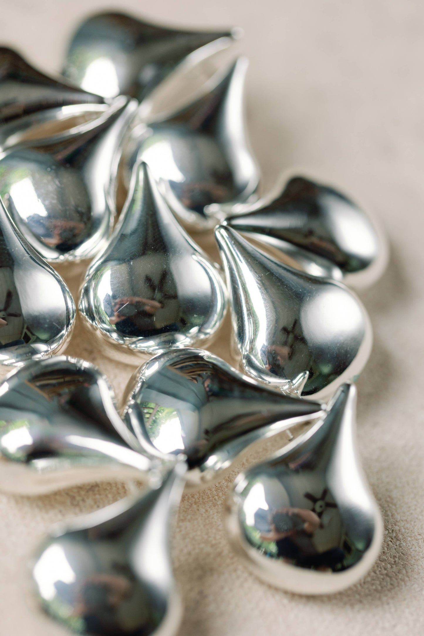 Silver Teardrop Studs