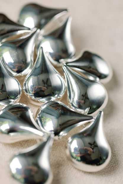 Silver Teardrop Studs