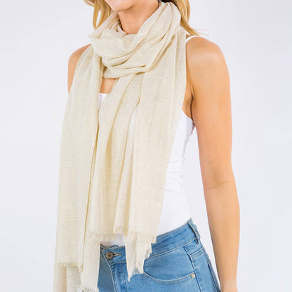 Sheer Metallic Shawl Wrap Scarf