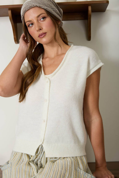 Sleeveless Knit Cardigan