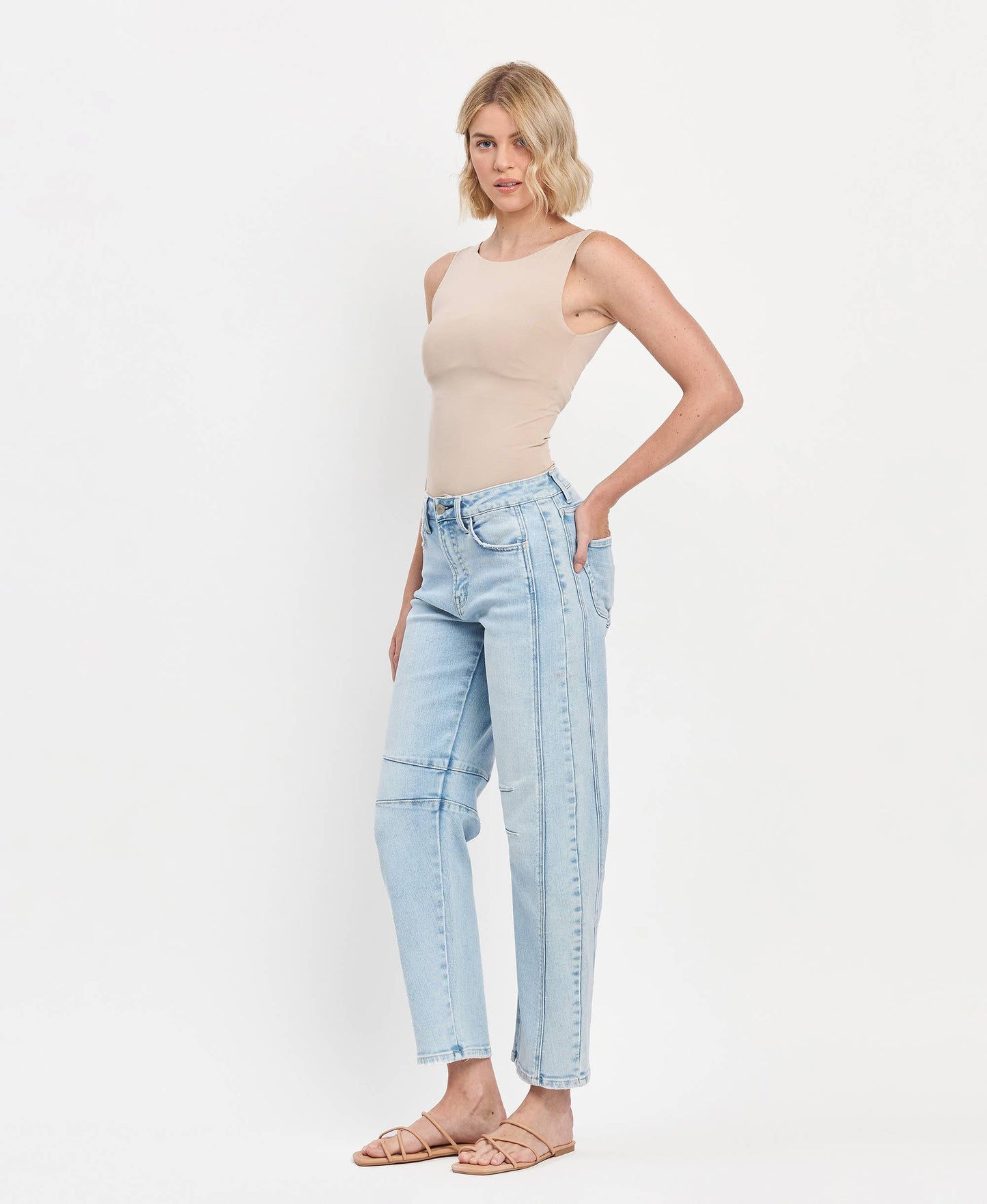 High Rise Barrel Leg Jeans