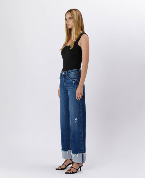 Blue Stream High Rise Cuffed Wide Leg