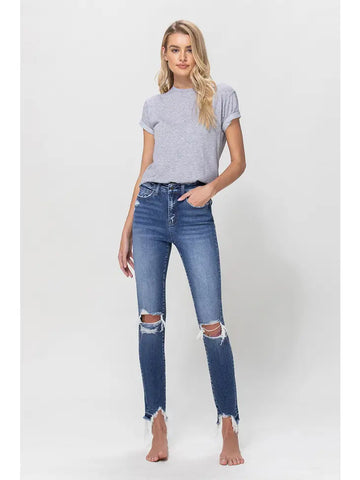 High Rise Distressed Skinny